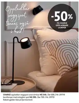 Bohus CHARGE oppladbar veggspot, NOK 349 tilbud
