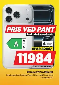 POWER iPhone 17 Pro 256 GB, NOK 11984 tilbud