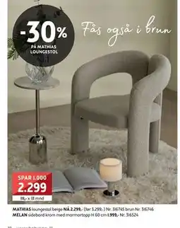 Bohus MATHIAS LOUNGESTOL, NOK 2299 tilbud