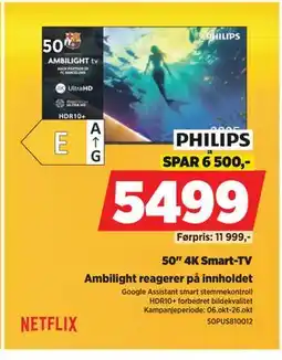 POWER 50 4K Smart-TV, NOK 5499 tilbud
