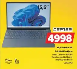 POWER 15,6 bærbar PC, NOK 4998 tilbud
