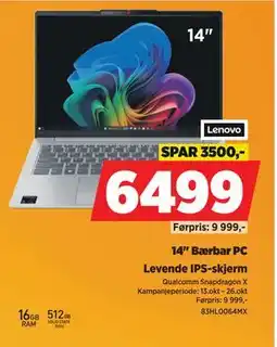 POWER 14 Bærbar PC, NOK 6499 tilbud