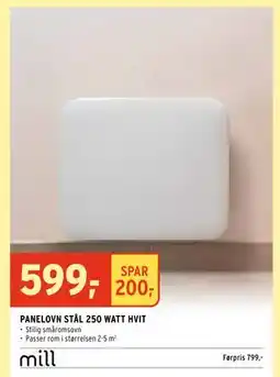Montér PANELOVN STÅL 250 WATT HVIT, NOK 599 tilbud