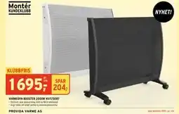 Montér VARMEOVN BOOSTER 2000W HVIT/SORT, Medlemspris tilbud
