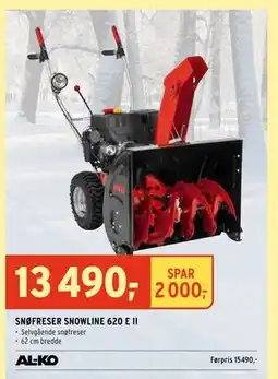 Montér SNØFRESER SNOWLINE 620 E II, NOK 13490 tilbud