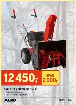 Montér SNØFRESER SNOWLINE 560 II, NOK 12450 tilbud