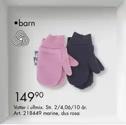 Sparkjøp Votter i ullmix, NOK 149.9 tilbud