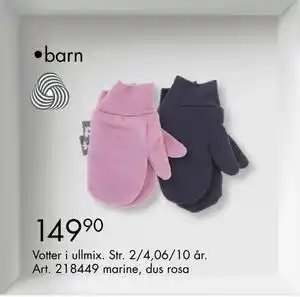 Sparkjøp Votter i ullmix, NOK 149.9 tilbud