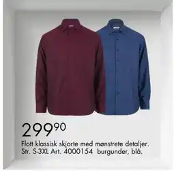 Sparkjøp Flott klassisk skjorte med mønstrete detaljer, NOK 299.9 tilbud