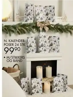 Sparkjøp Kalenderposer 24stk m/stickers og bånd, NOK 99.9 tilbud