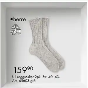 Sparkjøp Ull raggsokker 2pk, NOK 159.9 tilbud