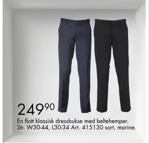 Sparkjøp En flott klassisk dressbukse med beltehemper., NOK 249.9 tilbud
