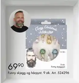 Sparkjøp Funny skjegg og hårpynt r, NOK 69.9 tilbud