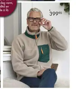 Sparkjøp Kraftig fleecejakke med lomme og glidelåslukking, NOK 399.9 tilbud