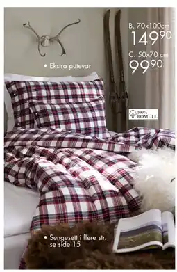 Sparkjøp Putevar flanell hotellpute, NOK 149.9 tilbud