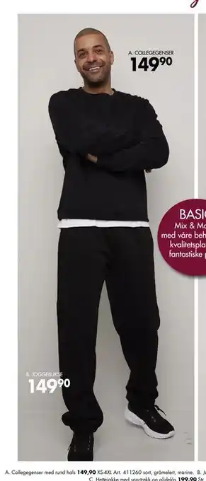 Sparkjøp Collegegenser med rund hals, NOK 149.9 tilbud