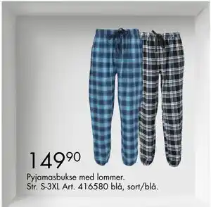 Sparkjøp Pyjamasbukse med lommer, NOK 149.9 tilbud