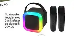 Sparkjøp Karaoke høytaler med 2 mikrofoner og bluetooth, NOK 299.9 tilbud