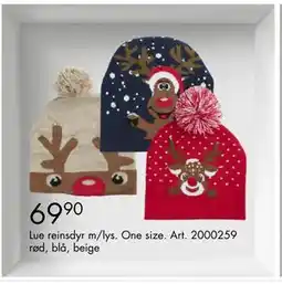 Sparkjøp Lue reinsdyr m/lys, NOK 69.9 tilbud