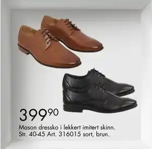 Sparkjøp Mason dressko i lekkert imitert skinn, NOK 399.9 tilbud