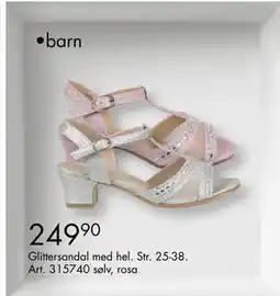 Sparkjøp Glittersandal med hel, NOK 249.9 tilbud