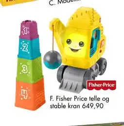 Sparkjøp Fisher Price telle og stable kran, NOK 649.9 tilbud
