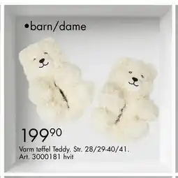 Sparkjøp Varm tøffel Teddy, NOK 199.9 tilbud