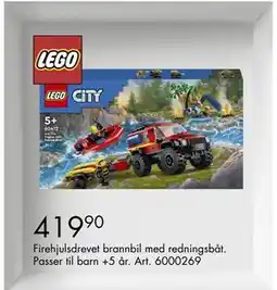 Sparkjøp Firehjulsdrevet brannbil med redningsbåt, NOK 419.9 tilbud