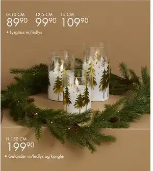 Sparkjøp Lysglass Golden Trees m/led tilbud