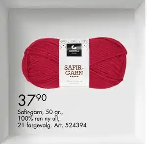 Sparkjøp Safir-garn, NOK 37.9 tilbud