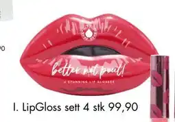 Sparkjøp LipGloss sett 4 stk, NOK 99.9 tilbud