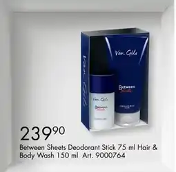 Sparkjøp Between Sheets Deodorant Stick 75 ml Hair & Body Wash 150 ML, NOK 239.9 tilbud