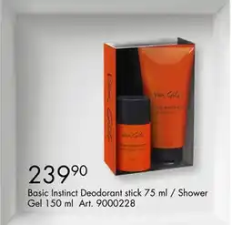 Sparkjøp Basic Instinct Deodorant stick 75 ml / Shower Gel 150 ML, NOK 239.9 tilbud