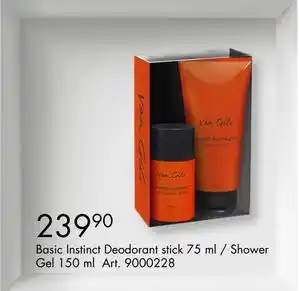 Sparkjøp Basic Instinct Deodorant stick 75 ml / Shower Gel 150 ML, NOK 239.9 tilbud