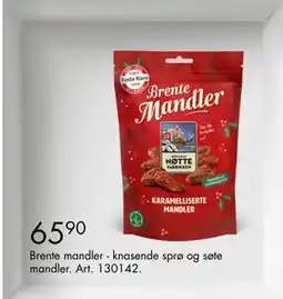 Sparkjøp Brente mandler - knasende sprø og søte mandler, NOK 65.9 tilbud