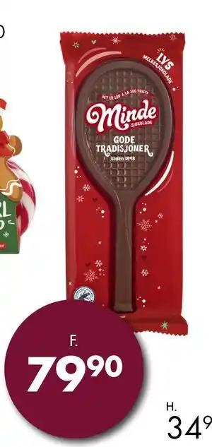 Sparkjøp Minde Tennisracket, lys sjokolade - en juletradisjon, NOK 79.9 tilbud