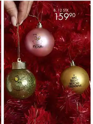 Sparkjøp Grinchen Julekuler, NOK 159.9 tilbud