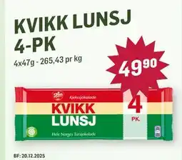 Holdbart KVIKK LUNSJ 4-PK, NOK 49.9 tilbud