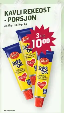 Holdbart KAVLI REKEOSTPORSJON, NOK 10 tilbud