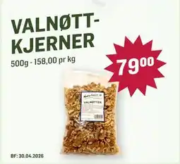 Holdbart VALNØTTKJERNER, NOK 79 tilbud