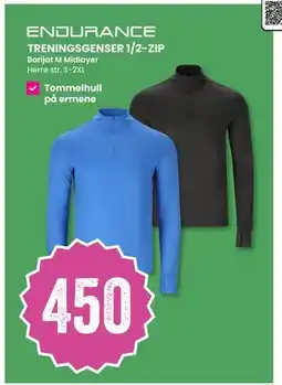 Sport Outlet TRENINGSGENSER 1/2-ZIP, NOK 450 tilbud