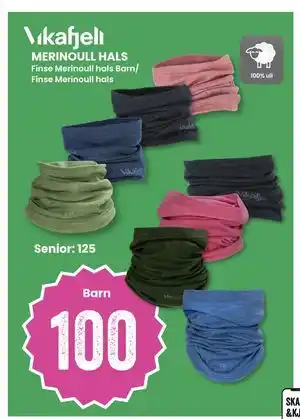Sport Outlet MERINOULL HALS, NOK 100 tilbud