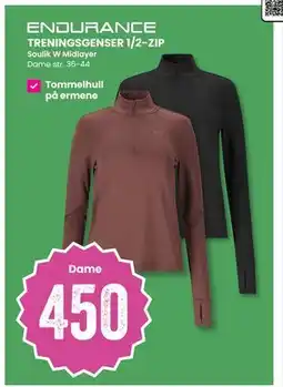 Sport Outlet TRENINGSGENSER 1/2-ZIP, NOK 450 tilbud