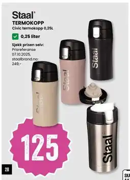 Sport Outlet TERMOKOPP, NOK 125 tilbud
