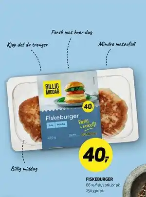 Bunnpris FISKEBURGER, NOK 40 tilbud