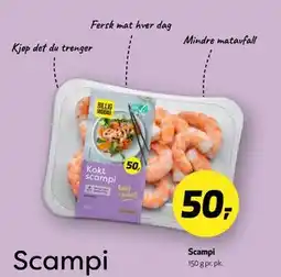 Bunnpris Scampi, NOK 50 tilbud