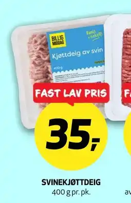 Bunnpris SVINEKJØTTDEIG, NOK 35 tilbud