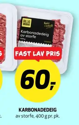 Bunnpris KARBONADEDEIG, NOK 60 tilbud