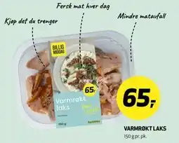 Bunnpris VARMRØKT LAKS, NOK 65 tilbud