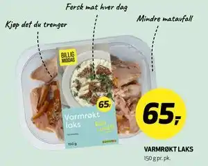 VARMRØKT LAKS, NOK 65